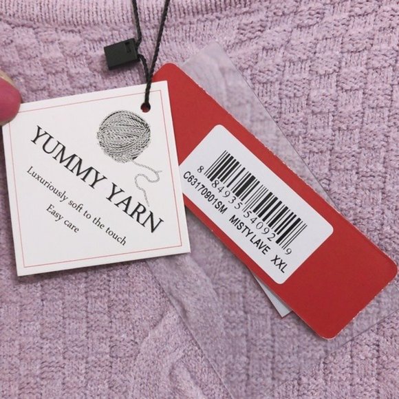 Red Crewneck Sweater Misty Lavender Pullover Plus Size XXL New with Tag - Picture 9 of 11